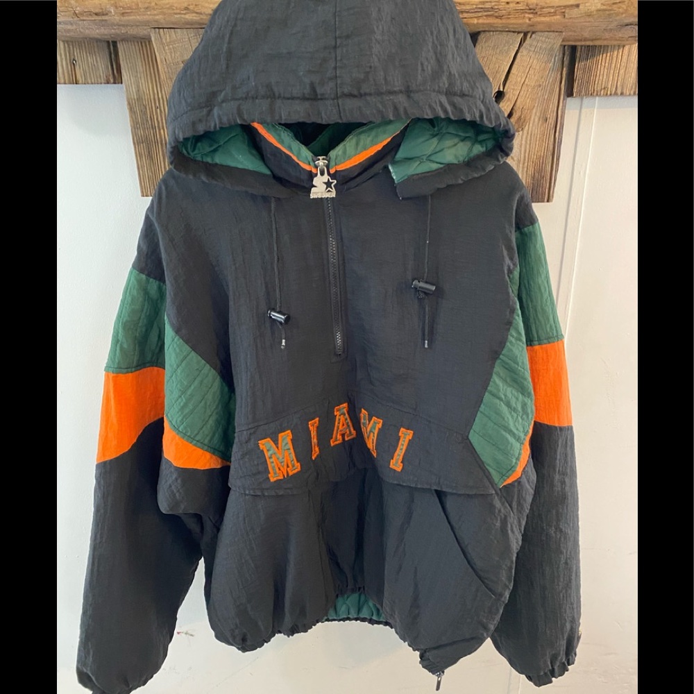 VINTAGE 90s Miami university hurricanes STARTER jacket size L